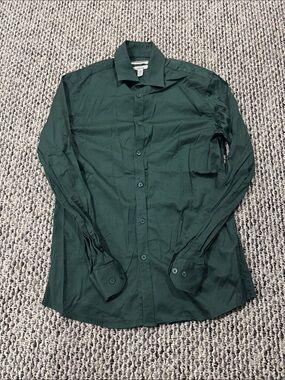 Men's Dark Green Dress Shirt Button Up